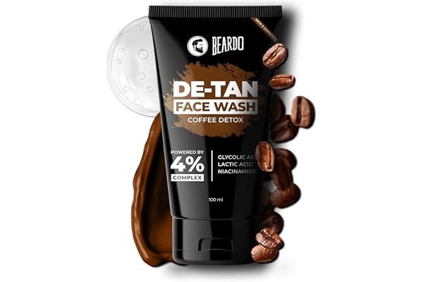 Beardo DeTan Face Wash for Men With Vitamin E, Aloe Vera & Coffee All in One Tan removal Face Wash for Men Exfoliates, Brightens and Hydrates Skin All Skin type 100ml