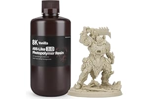 ELEGOO 8K ABS-Like Resin 3.0, UV-Härtendes 3D Resin mit Hohe Präzision, Nicht Spröde, Verbesserte Festigkeit und Zähigkeit für LCD/DLP 3D Drucker Photopolymer Harz Vanille 1000g