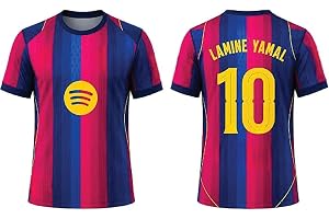 LOOPSTITCH Lamine Yamal 10 Number Football Jersey for Men's Home New Season 26/27 Jersey Multicolor