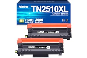 Palmtree TN2510 TN2510XL TN-2510 XL Compatible para Brother HL-L2400DWE Toner HL-L2445DW DCP-L2620DW MFC-L2800DW DCP-L2665DW DCP-L2660DW MFC-L2827DWXL DCP-L2627DWE MFC-L2860DW MFC-L2835DW (2 Negro)