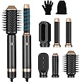 Air Styler 6 in 1, 1000w Hair Dryer Brush Set with 30mm Air Culirng Curler, Round Brush, Straightening Brush, Hair Styler for All Hair Types (No Rotating Brush)