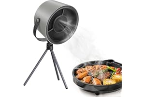 ORIA Portable Extractor Fan, Portable Range Hood Kitchen with 3-Speed Exhaust Fan, 1200Pa Suction, 5 Filter Pads, Low Noise, Detachable Desktop Cooker Hood for Cooking, Hot Pot, BBQ - Black