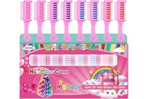 8 Pcs Hair Chalk for Kids, MSDADA Temporary Hair Color Dye for Kids Gifts for Girls Age 6 7 8 9 10-12+ Colour Hairspray for Kids Birthday St. Patrick's Day Children's Day Crazy Hair Day(4 Colors)