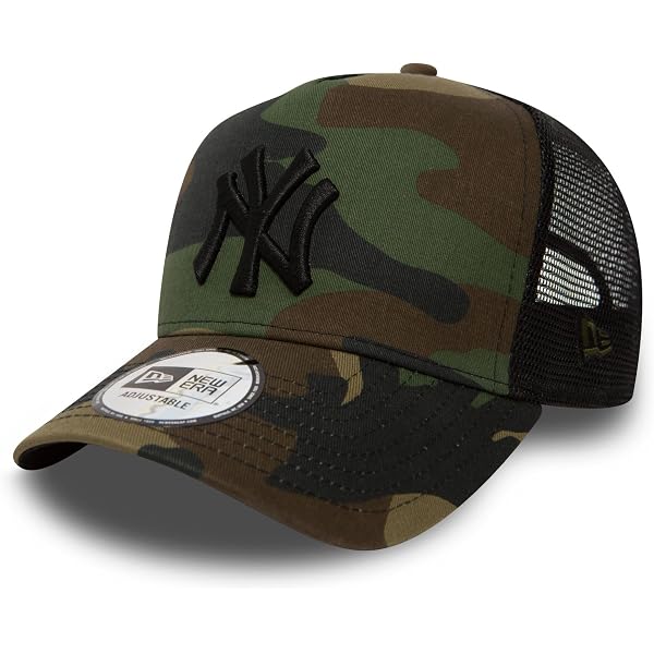 New Era 9FORTY USA Flag Patch Snapback Trucker Hat – Camo Front, Mesh Back, Adjustable Snapback, One Size Fits Most