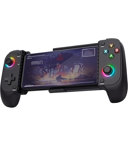Manette De Jeu Sans Fil Bluetooth Télescopique RGB Pour IPhone IPad Android PC - Noir