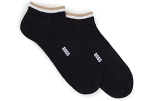 BOSS Męskie 2P AS Uni Stripe CC dwupak skarpet do kostek z podpisanymi paskami, czarny (Black1), 39-42