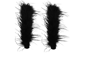 DAWRIS 2 Piezas Muñequeras Plumas Brazaletes Plumas, Puños de Muñeca de Plumas Diadema Plumas Carnaval, Mangas Plumas Decorativas para Mardi Gras Carnaval Mostrar Juego Fiesta Cosplay