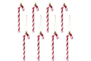 WINWILD 14CM Glitzer Weihnachtsbaum Deko Rot Zuckerstangen Anhänger 8 Stück Weihnachtsbaumschmuck Zuckerstange Weihnachten Deko Christbaumschmuck Baumschmuck Weihnachten