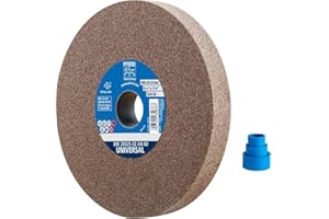 Pferd Muela Abrasiva para Esmeriladora de 200 millimeters, Ancho 25 millimeters, Grano Corindón Normal 60, Agujero 32 millimeters, para Acero, Inox y Fundición