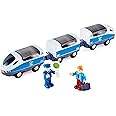 Hape E3728 Intercity Train Toy, Kids Train Toy Set with Accessories, 3 x Open/Close Magnetic Carriages, Passenger and Driver Figurines Included, Multicolor, 10.63" x 1.5" x 1.97", 7 Pack