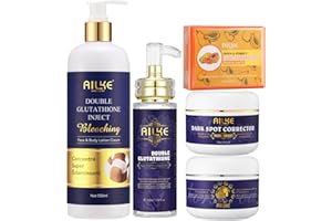 AILKE BOOST LUSTER Ensemble de soins de la peau éclaircissant, avec glutathion, profondément hydratant, nourrissant, lisse, non gras, kit d'éclat de la peau, pour tous les types de peau, 100ML