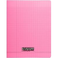 Calligraphe 18121C Un Cahier Agrafé Rose (une Marque de Clairefontaine) - 17x22 cm - 96 Pages Grands Carreaux - Papier Blanc 