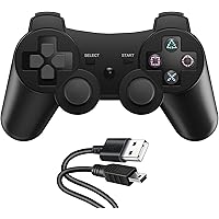 Zexrow Wireless Controller for Playstation 3, Gamepad Joystick for PS3 with USB Charger Cable Cord