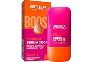 ‎WELEDA WELEDA Bio Pore Refining Serum Drops – Naturkosmetik Booster Drops Vitamin C Serum mit Cranberry verfeinert Poren und pfleget für einen klaren, ebenmäßigen Glow Teint (vegan, 30ml)