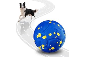 Songsier Balles pour Chiens Interactif Intelligente Electrique 3 Modes de Jeu Étanche et Rechargeable pour Chiens de Taille Moyenne et Grande pour Chien est en Caoutchouc Naturel (Bleu)