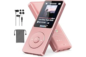RUIZU Lecteur MP3 64 Go avec Bluetooth 5.3, Super léger (30 g), autonomie jusqu'à 80 h, écran 1,8", Parfait pour Sport, Enfants et Adultes, Prend en Charge Cartes TF jusqu'à 128 Go.