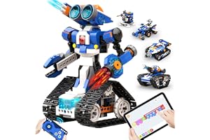 Apitor Robot J, STEM Toys for Kids Ages 8-12, Coding Robot, Building Kit | Scratch Jr Learning App, Programmble Boys Toys, Learning & Educational Gift Boys 7+, 6-in-1 Robotics Kit, Present Boys 8-12