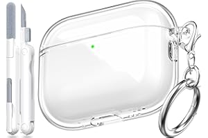 MHYALUDO Kompatybilny z Etui Airpods Pro 3. generacji, Kompatybilny z Etui Airpods Pro 3 z Brelokiem, Przezroczysty, Miękki, Odporny na Wstrząsy Etui Klasy Wojskowej, Biały