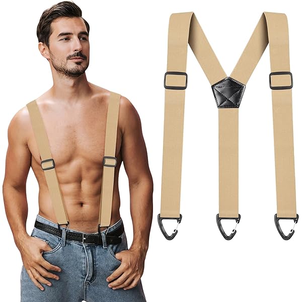 Bretelles Extra Larges Pour Homme 3.8cm - Élastiques, Réglables, Avec Clips - Pour Pantalon De Travail, Salopette, Tenue Habillée