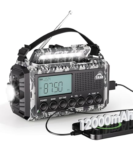 Tenergy Emergency Radio - Weather, SOS Alarm & Cell Phone Charger