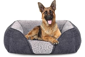 Heymamba Large Dog Bed Rectangle 76x61x23cm, Calming Dog Bed with Opening & Fluff Outward Design, Dog Beds Clearance has 20000 Rubber Particles Anti Slip Bottom Provides Safety for Border Collie