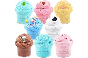 KMBTQRE 8 pack butter slime kit, party favors, prize, educational toy, birthday gift for kids girls and boys