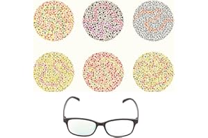 NSXAYIWE Gafas Para Daltónicos Con Montura Completa Negra y Transparente - Correctoras Para Daltonismo Color Rojo y Verde - Compatibles Con Hombres y Mujeres