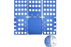 EMODWEY Planche de Pliage de Vêtements pour Enfants et Adultes – T-Shirt, Chemise, Pulls et Pantalons – Facile à Utiliser, Matériaux Durables et Design Compact pour Un Rangement Optimal,Bleu