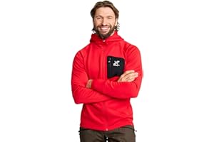 RevolutionRace Evolution Stretch Fleece Hoodie Męska, Bluza z kapturem na zamek do wędrówek i aktywności na świeżym powietrzu