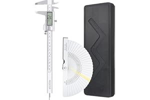 Proster Calibro Digitale Frazione/Pollice/Metrico 200mm con Spessimetro Feeler Gauge 32 Pale 8" Calibro a Corsoio Elettronico LCD Display Misuratore Lunghezza Larghezza Profondità Diametro