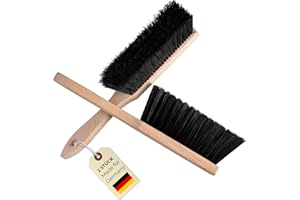 ToolSpace Balayette en Bois - Brosse 2 Pièces avec Fibre Naturel pour Boulangerie Farine - 29 cm Balai avec Manche pour Jardin Balayage Extérieur - avec Poil pour Poussière Nettoyage Cuisine Maison