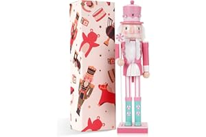 VORFOR Cascanueces Navidad,Decoración de 38CM Quebra Nozes Natal,Artesanía de Madera Maciza Soldados Cascanueces Regalo de Decoración,Nutcracker Christmas Decoración de Chimenea e Interior Decoraci Nvidad.