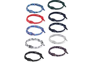 Quilax 10 stycken paracordarmband, pojkarmband, bra armband, vänskapsarmband, justerbara surfararmband, män, gåva för män, fl