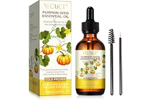 FSLHCY Olej z pestek dyni do włosów i twarzy, 60 ml olejek z nasion dyni stymuluje wzrost i odżywia skórę głowy, odżywczy nawilżacz do przeciwzmarszczkowych