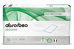 ‎ABSORBEO Absorbeo EXTRA Bettschutzunterlagen 30 Stück, Super Dry Effekt, Komplettschutz, Hypoallergen, Vollständig Atmungsaktiv, Größe 60 X 90 cm