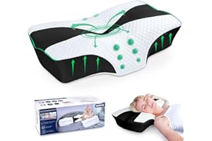 ‎SAHEYER SAHEYER Orthopädisches Kissen Nackenkissen Kopfkissen, Ergonomisches Nackenstützkissen Seitenschläferkissen 60 x 40 x 13/11 cm Memory Foam Kissen für Seiten, Rücken & Bauchschläfer