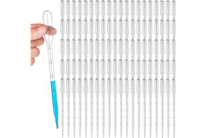 HUAZIZ 100 Pcs 5Ml Pipettes de Transfert en Plastique, Pipettes de Transfert en Plastique avec Graduation,Pipettes de Transfert de Jetables pour Outil de Maquillage de Pipette d'huile Essentielle