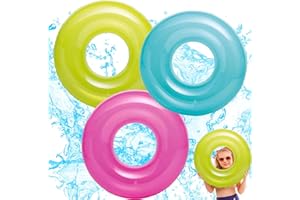 POPOYU 1 anillo de natación inflable transparente, 76 cm, tubo de juguete inflable, flotador de agua para 6 – 12 años, adultos, niños, verano, piscina, fiesta en la playa, actividades al aire libre
