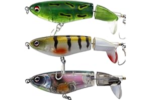 TSURI 3 Leurre de Surface Pêche Carnassier - 90 mm 15g - Whopper plopper pour Brochet Perche et Black Bass Popper stickbait Grenouille Flottant Eau Douce