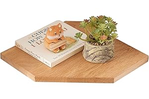 OAKERLAND Étagère d'angle Bois Massif, Étagère d’Angle Flottante en Chêne avec Trou métallique pour câble, Petite étagère d'angle Murale pour Plantes, Chambre à Coucher, Salon, Cuisine (25 cm)