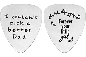 AGR8T Gitarrenplektrum, Vatertagsgeschenk von Tochter, Edelstahl, Aufschrift "I Couldn't Pick a Better Dad", 2 Stück