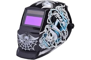 Nuzamas Solar Powered Auto Darkening Welding Helmet Mask Weld Face Protection for Arc Tig Mig Grinding Plasma Cutting with Adjustable Shade Range DIN4/9-13 UV/IV protection DIN16