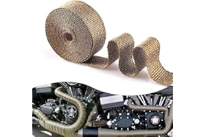 QIWENR Ruban Isolant Thermique Moto Bande Thermique Echappement,Ruban Isolant Thermique Isolant Thermique Bandeen Titane,Anti-Chaleur Ruban Isolant Thermique,pour Collecteur D'échappement de Moto (Titanium)