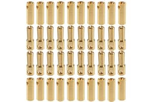 LINSYRC 20 Pairs Gold-plated 5.0MM 5MM Banana Plug Bullet Male and Female Connector Terminal for RC Lipo Battery ESC Motors (20 Pairs 5.0MM)