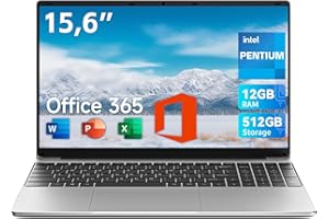 ‎JUMPER jumper 2025 Laptop 15,6 Zoll FHD Display, 12 GB RAM 512 GB ROM, Office 365, Prozessor 6500Y Notebook(bis zu 2,4 GHz), Akku 38 Wh, 2 Stereo-Lautsprecher, USB 3.0, Type-C, Digitale Tastatur