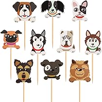 Decorazione Compleanno Cane Boerni: 13 Facce Cucciolo + 16 Topper Cupcake - Banner Festa Pet