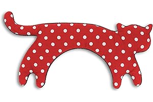 ‎LESCHI LESCHI Heat Cushion – Grain Pillow for Microwave – Animal Cat Polka Red – Cuddly Neck Pillow with Organic Wheat – Ideal as a Heat Dispenser in Winter and for Tension on Neck Shoulder Neck