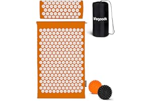 LifeGoods Tapis d'acupression avec coussin - Tapis de presse sans fil - Tapis d'acupression - Tapis d'acupression - Tapis d'acupression - Tapis de massage - Dos - Tapis à picots - Tapis Fakir - Tapis