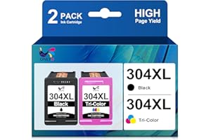 ONLYU 304XL Cartouche d'encre Remplacement pour Cartouche HP 304 HP 304 XL Cartouche HP Envy 5030 5010 5020 5032 DeskJet 3762 2622 3760 3720 2620 3750 2630 2633 2630 (1 Noir,1 Couleur)