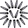 20Pcs Hair Clips,Hair Clips for Girls,Girls Hair Clips,Black Hair Clips,Toddler Hair Clips,Kids Hair Clips,Metal Snap Hair Clips,Convenient,Anti-slip,5cm(Black)